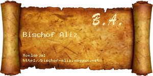 Bischof Aliz névjegykártya